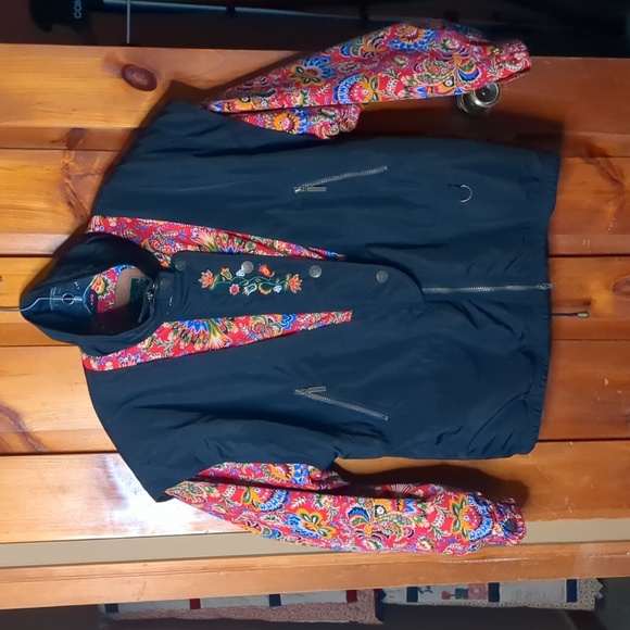 Vintage POWDERHORN* ski jacket long sleeve zip front snap placket embroidered - Picture 8 of 17